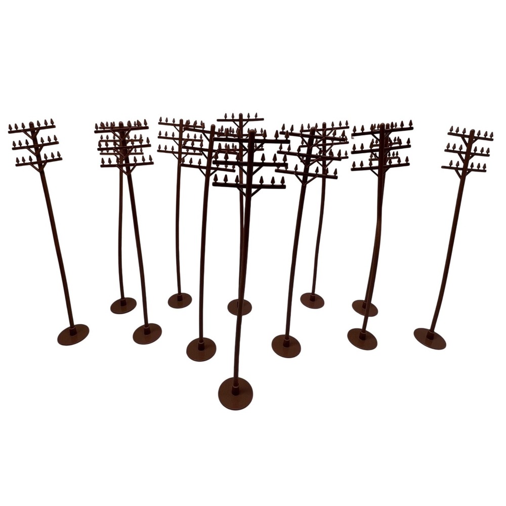 Bachmann Utility Poles 12 pc Brown 13 in Crossarm Scenery Model Train Landscape